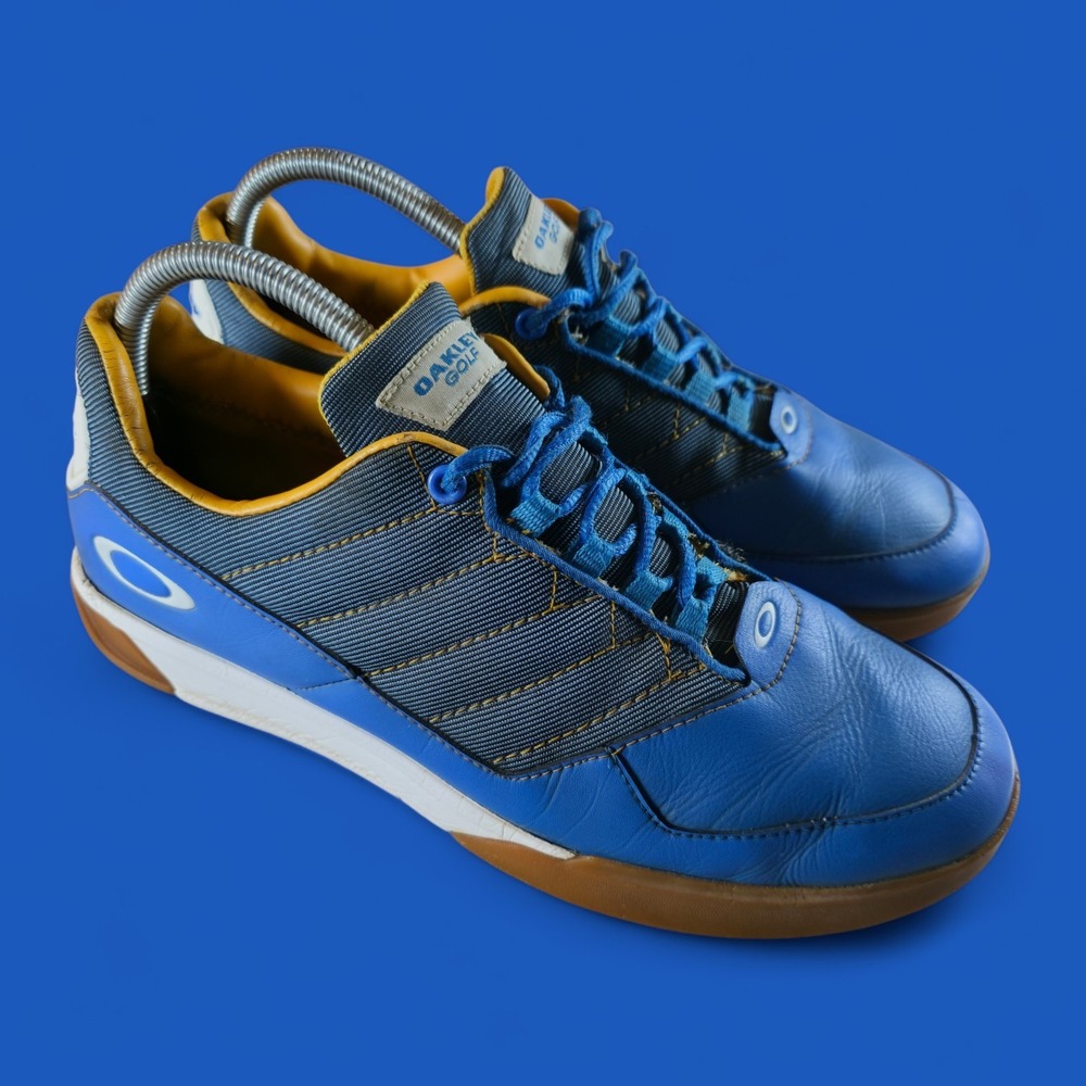 Oakley Spikeless Athletic Golf Shoes Men's Size 9 Blue Orange * No Insoles *